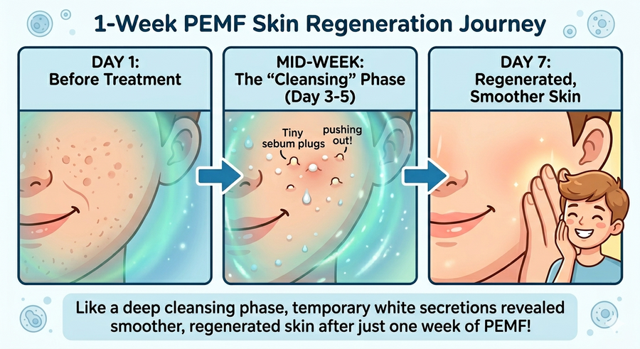 1 Week PEMF Skin Regeneration Journey.